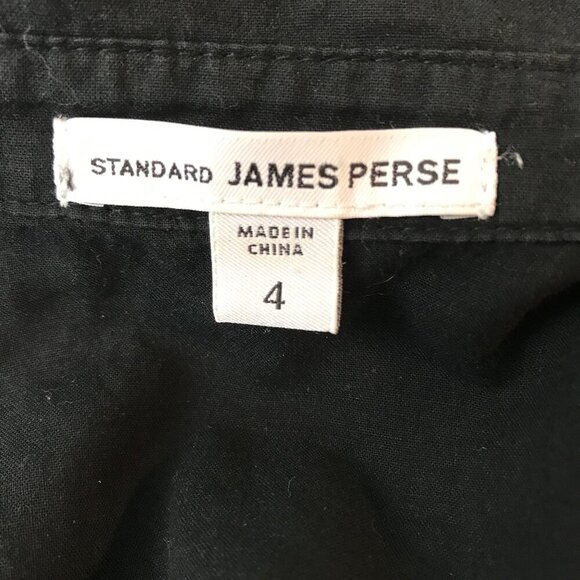 Standard James Perse Black Button Down Roll Tag Sleeves Size 4 - Picture 7 of 8